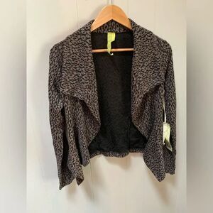 Green Dragon Leopard Print Cardigan Jacket Sweater Small